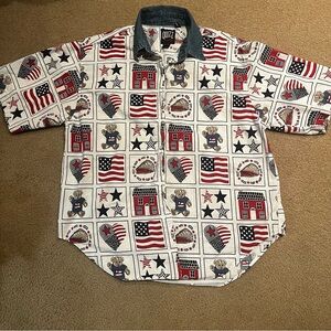 Quizz Jeans New York Plus VTG 4th Of July Patriotic Shirt Size 20